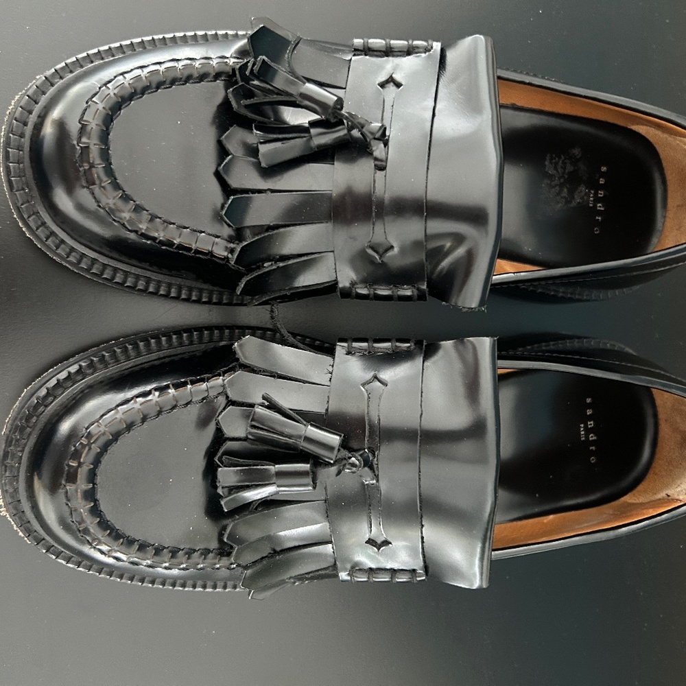 Sandro chunky leather loafers